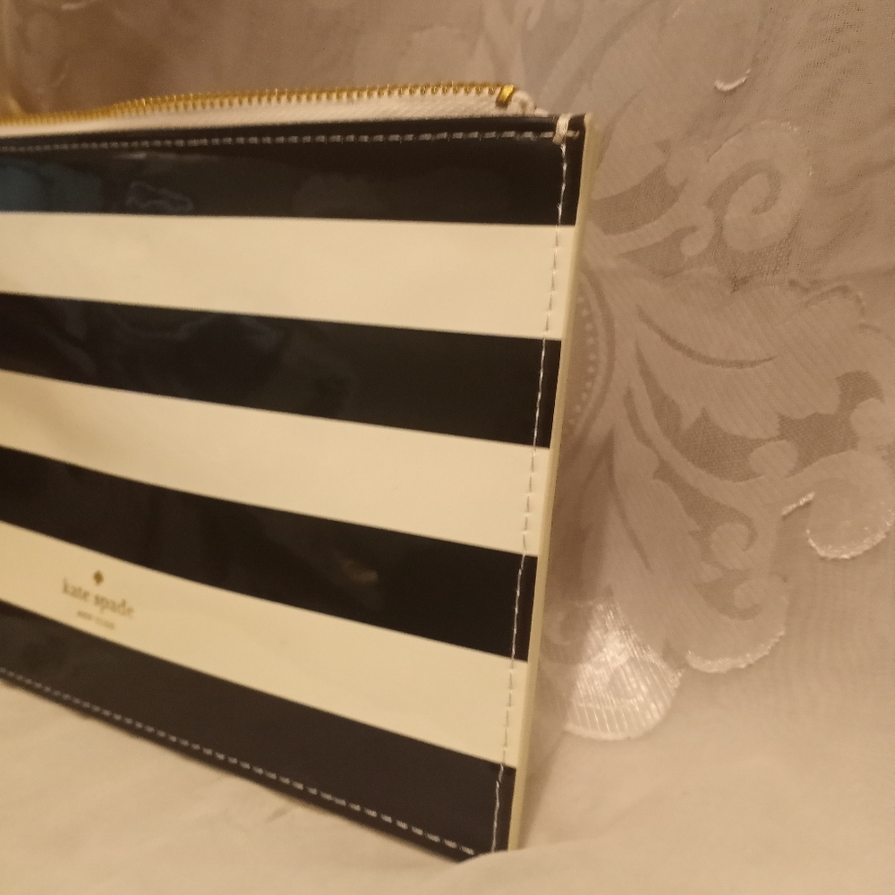Kate Spade Black and White Striped Clutch - Picture 2 of 10